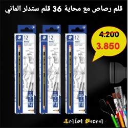 قلم رصاص مع محاية 36 قلم ستدلر الماني